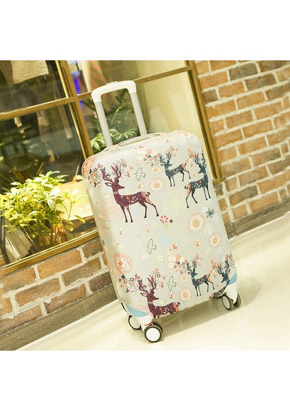 Gri Geyik Tarzı S Beden Seyahat Bavul Kılıfı Koruyucu Kapak Tekerlekli Bavul Seyahat Bavul Toz Kapağı Seyahat Aksesuarları Uygula Sadece Kapak (Yurt Dışından)