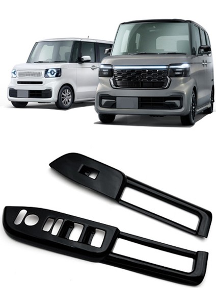 Araba Pencere Camı Kaldırma Düğmesi Trim Anahtarı Kapağı Kapı Kol Dayama Paneli Honda N-Box Jf5 Jf6 2023 Parlak Siyah (Yurt Dışından)