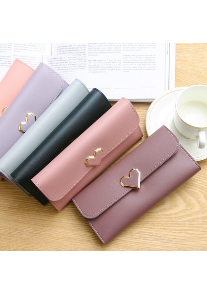 Siyah Stil Kadın Uzun Cüzdanlar Lüks Kalp Desenli Cüzdanlar Bayanlar Için Para Cebi Kart Tutucu Telefon Cüzdan Çanta (Yurt Dışından) modelleri