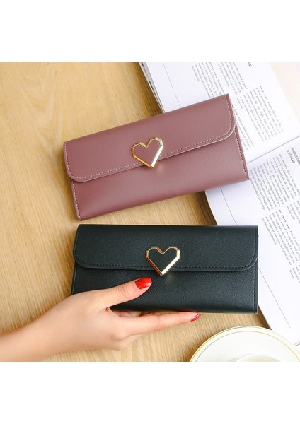 Siyah Stil Kadın Uzun Cüzdanlar Lüks Kalp Desenli Cüzdanlar Bayanlar Için Para Cebi Kart Tutucu Telefon Cüzdan Çanta (Yurt Dışından) fırsatları