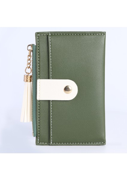 B Yeşil Stil Moda Kadın Pu Deri Timsah Desenli Kartlık Casual Bayanlar Kontrast Renkli Cüzdan Mini Bozuk Para Cüzdanı (Yurt Dışından)