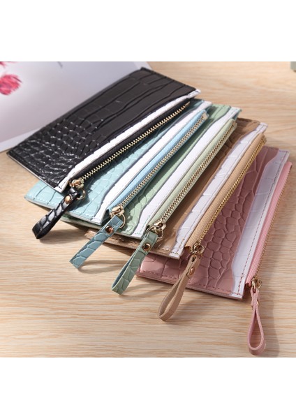 B Yeşil Stil Moda Kadın Pu Deri Timsah Desenli Kartlık Casual Bayanlar Kontrast Renkli Cüzdan Mini Bozuk Para Cüzdanı (Yurt Dışından) modelleri