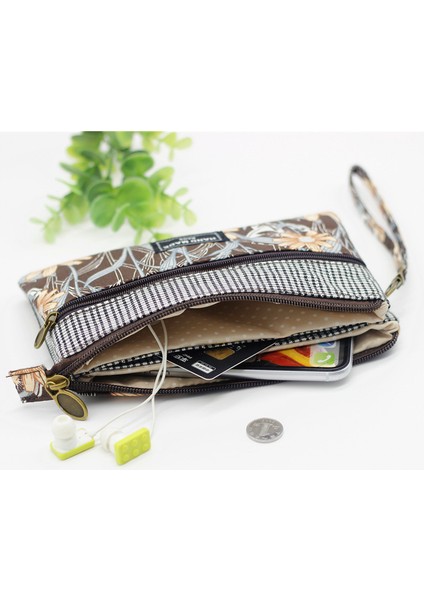 Turuncu Tarzı Kadın Yeni Cüzdan Kumaş Uzun Cüzdan Çok Katmanlı Kumaş Debriyaj Çiçek Kadınların Cep Telefonu Çantası Bayan Yürüyüş Taşıma Torbası El Çantası (Yurt Dışından) modelleri