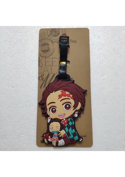 No.2 Tarzı Çizgi Film Anime Demon Slayer Kimetsu No Yaiba Tanjiro Kamado Bagaj Etiketi Pvc Seyahat Bagaj Etiketleri (Yurt Dışından)