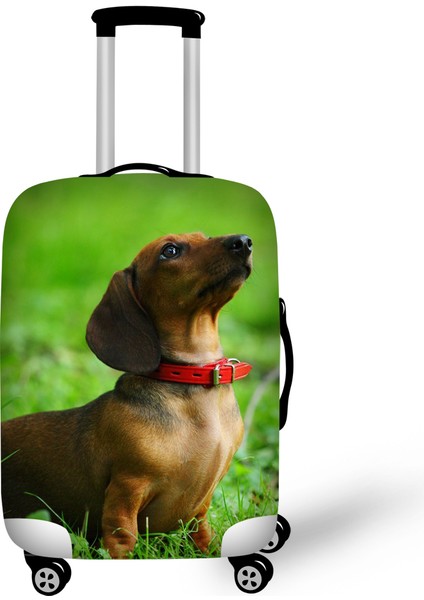 Z3440F26 Stili L Beden Twoheartsgirl Yıkanabilir Bavul Kılıfı Sevimli Dachshund Köpek Seyahat Bavul Koruyucu 18 Ila 32 Inç Bagajın Üzerine Uygun Fermuar Kapanışı (Yurt Dışından)