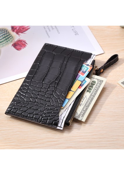 Ordu Yeşili Tarzı Kadın Timsah Desenli Kısa Cüzdan Vintage Bozuk Para Kart Düzenleyici Rahat Bayanlar Çok Katmanlı Debriyaj Telefon Dolar Cüzdan (Yurt Dışından) fırsatları