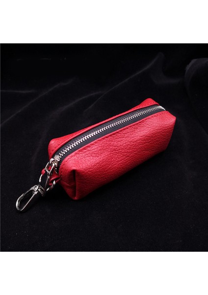 Kırmızı Stil Moda Kadın Hakiki Deri Anahtarlık Kılıfı Fermuarlı Kılıf Düzenleyici Ev Sahibi Anahtar Çantası Yeni Anahtarlık Çantası Anahtar Tutucu Cüzdan (Yurt Dışından)