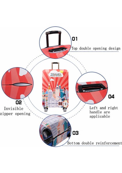 Q-Bagaj Kapağı Stili S Beden Daha Kalın Seyahat Bavul Koruyucu Kılıf Valiz Kılıf Seyahat Aksesuarı Bagaj Elastik Valiz Kapağı Valize Uygundur (Yurt Dışından) fırsatları