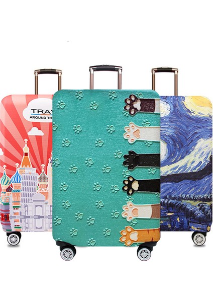 Q-Bagaj Kapağı Stili S Beden Daha Kalın Seyahat Bavul Koruyucu Kılıf Valiz Kılıf Seyahat Aksesuarı Bagaj Elastik Valiz Kapağı Valize Uygundur (Yurt Dışından) indirimleri