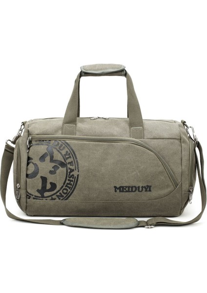 Yeşil Stil Vintage Spor Seyahat Çantaları Erkek Tuval Bagaj El Çantası Büyük Rahat Dayanıklı Baskı Omuz Ayakkabı Paketi Depolama (Yurt Dışından)