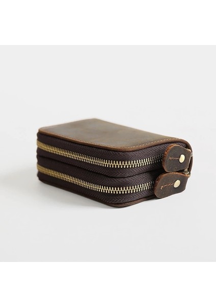 Yeşil Stil Güney Kaz Gerçek Deri Anahtar Cüzdanları Erkekler Retro Araç Anahtar Kılıfı Süet Çift Fermuar Anahtarlar Düzenleyici Bozuk Para Cüzdan Kadınlar Hanım Evi Yöneticisi (Yurt Dışından)