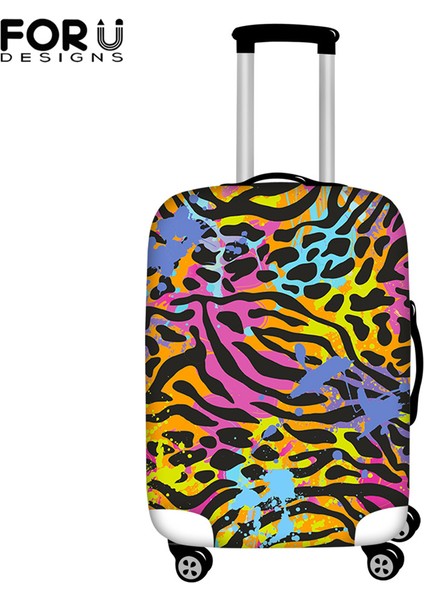 HTE978 Stili Xl Beden Forudesıgns Elastik Kumaş Bagaj Koruyucu Kapak Karışık Renk Leopar Desen Baskılı Seyahat Bavulu Kılıfı Toz Kapağı (Yurt Dışından)