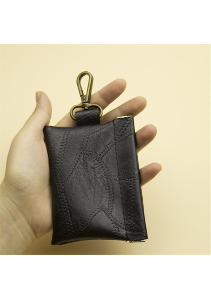 1 ADET-12X9CM Tarzı Anahtar Kılıfı Pu Deri Erkek Kadın Cüzdan Anahtar Tutucu Ev Sahibesi Kapak Fermuar Çantası Anahtarlık Kapak Anahtarlar Organizatör Kart Çantası (Yurt Dışından)