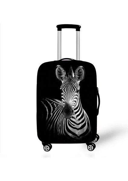 PXTBLACKDW06 Stili Xl Beden Siyah Beyaz Hayvanlar Aslan Kaplan Seyahat Bavul Koruyucu Kılıf Valiz Kılıfı Seyahat Aksesuarları Elastik Valiz Toz Kapağı (Yurt Dışından)