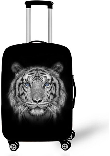 PXTBLACKDW06 Stili Xl Beden Siyah Beyaz Hayvanlar Aslan Kaplan Seyahat Bavul Koruyucu Kılıf Valiz Kılıfı Seyahat Aksesuarları Elastik Valiz Toz Kapağı (Yurt Dışından) indirimleri