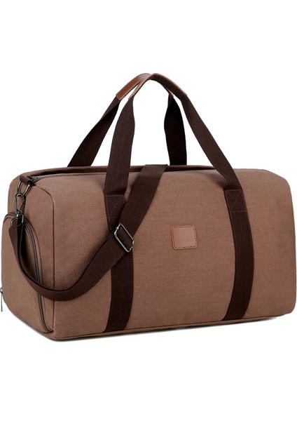 Kahve Stili Erkekler Için Seyahat Çantası Çanta Taşıma Duffle Çanta Kadınlar Seyahat Bagaj Çantası Casual Hafta Sonu El Çantası Erkek Seyahat Çantası Organizatörü (Yurt Dışından)
