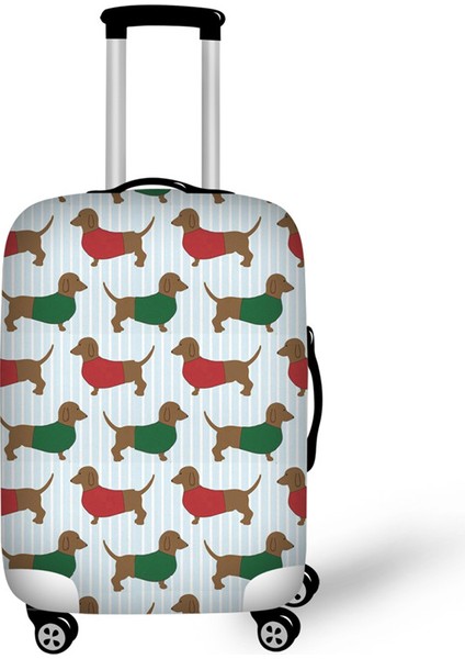 Z2809F26 Stili L Beden Twoheartsgirl Yıkanabilir Bavul Kılıfı Sevimli Dachshund Köpek Seyahat Bavul Koruyucu 18 Ila 32 Inç Bagajın Üzerine Uygun Fermuar Kapanışı (Yurt Dışından)