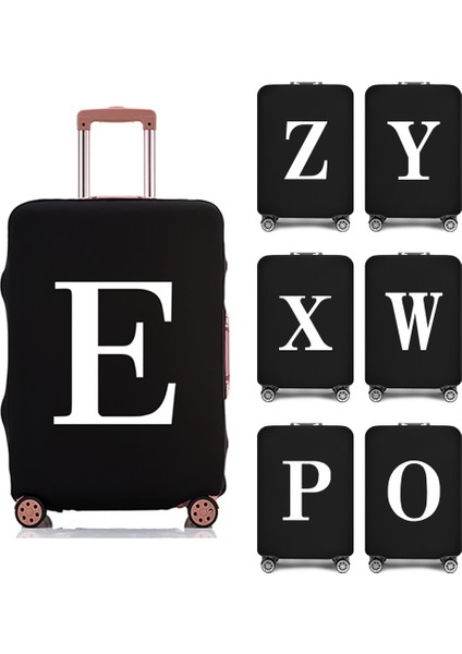 Siyah Stil L Beden Bavul Koruyucu Kapak Beyaz Harfler Baskılı Seyahat Aksesuarları Elastik Bavul Toz Tekerlekli Kasa 18''-28'' Valiz Uygulanacak (Yurt Dışından) fırsatları