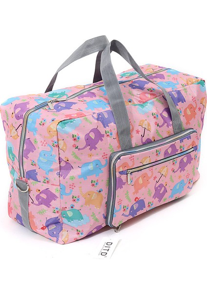 Pembe Fil Stili Yeni Gelenler Günlük Seyahat Çantaları Taşınabilir Katlanabilir Omuz Çantası Tekerlekli Çanta Sac A Main Renkli Büyük Kapasiteli Su Geçirmez Çantalar (Yurt Dışından)