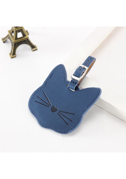 No.3 Tarzı Yeni Moda Kedi Pu Deri Valiz Bagaj Etiketi Çanta Kolye Seyahat Aksesuarları Isim Kimlik Adres Etiketleri (Yurt Dışından)