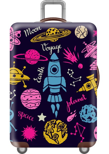 18 Bagaj Kapağı Stili Xl Beden Esneklik Seyahat Bavul Kılıfı Çiçek Desenli Bavul Koruyucu Kapak Kalınlaştırılmış Valiz Kılıfı Seyahat Aksesuarları (Yurt Dışından)