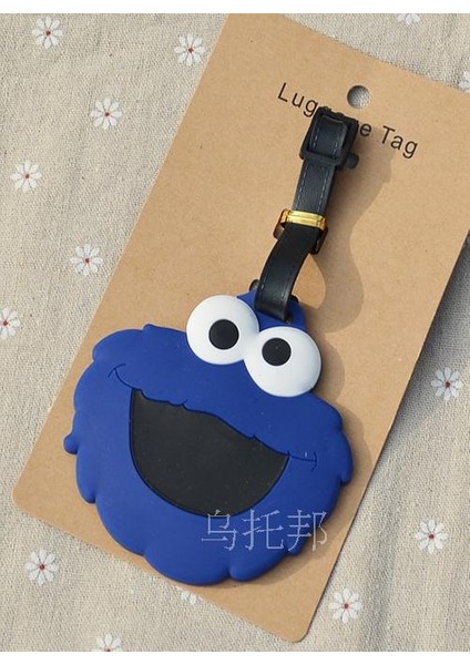 Siyah Stil Sesame Street Elmo Anime Seyahat Aksesuarları Bagaj Etiketi Valiz Kimlik Adres Taşınabilir Etiket Tutucu Bagaj Etiketi Hediye Yeni (Yurt Dışından)