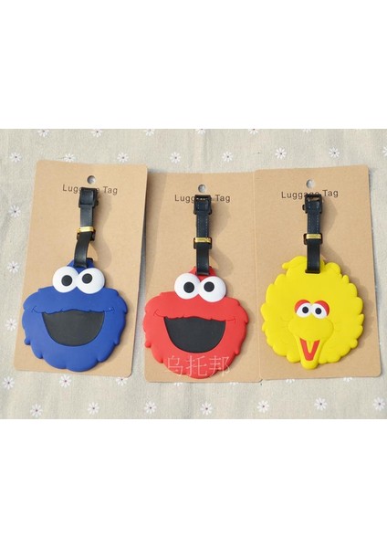 Siyah Stil Sesame Street Elmo Anime Seyahat Aksesuarları Bagaj Etiketi Valiz Kimlik Adres Taşınabilir Etiket Tutucu Bagaj Etiketi Hediye Yeni (Yurt Dışından) fiyatları