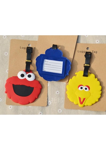 Siyah Stil Sesame Street Elmo Anime Seyahat Aksesuarları Bagaj Etiketi Valiz Kimlik Adres Taşınabilir Etiket Tutucu Bagaj Etiketi Hediye Yeni (Yurt Dışından) modelleri