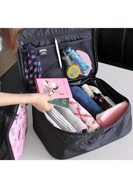 L Mavi Dil Stili Dil Naylon Katlanabilir Seyahat Çantaları Cinsiyetsiz Büyük Kapasiteli Çanta Valiz Kadınlar Su Geçirmez El Çantaları Erkekler Seyahat Çantaları Giysi Düzenleyici (Yurt Dışından) modelleri