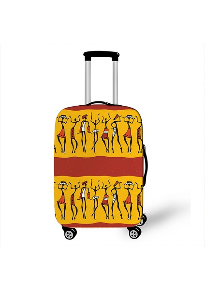 PXTAFROPA06 Stili S Beden Afro Desen Baskılı Seyahat Valizi Kılıfı - Elastik Seyahat Trolley Koruyucu Kılıf (Yurt Dışından)