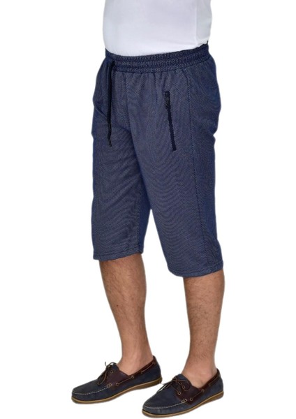 Erkek Rahat Kesim Düz Paça Likralı Kuş Gözü Kumaş Kapri BGL-ST04619