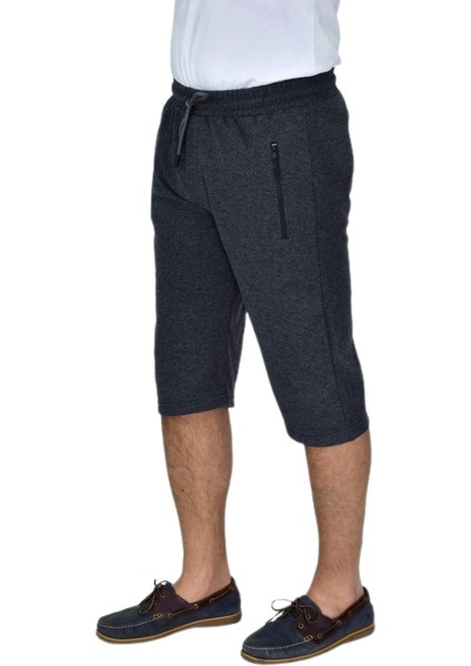 Erkek Rahat Kesim Düz Paça Likralı Kuş Gözü Kumaş Kapri BGL-ST04619