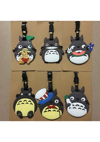 H Tarzı Sevimli Karikatür Totoro Bagaj Etiketi Seyahat Aksesuarları Isim Kimlik Tutucu Etiket Bagaj Bavul Su Geçirmez Yumuşak Etiket Drop-Ship (Yurt Dışından)
