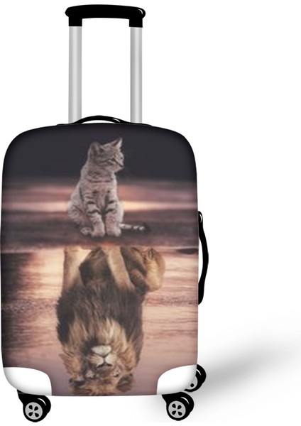 HTSC0264F26 Stili M Beden Forudesıgns Moda Seyahat Aksesuarları Bagaj Koruyucu Kapaklar Kedi Yansıtma Kaplan Tasarımı Valiz Kapağı Inç Depo Durumu (Yurt Dışından)