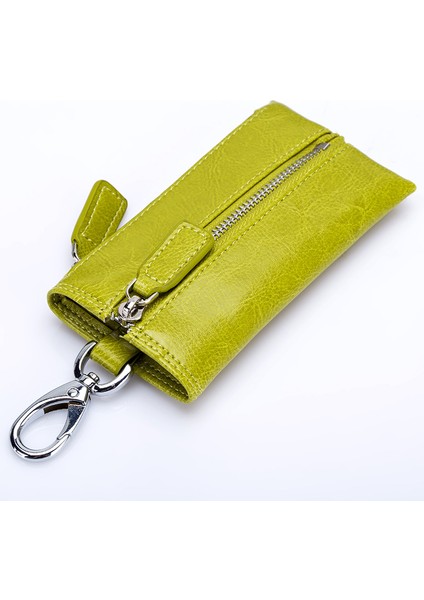 Yeşil Stil Moda Yeni Hakiki Deri Erkek Anahtar Tutucu Ev Temizlikçisi Anahtarlar Organizatör Kadınlar Bozuk Para Cüzdanı Fermuar Araba Anahtar Kılıfı Bozuk Para Pochette Kapak Çanta (Yurt Dışından)
