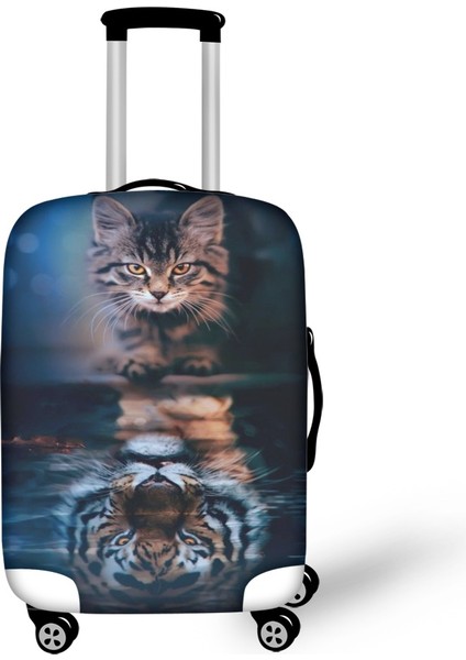 HTSC0266F26 Stili Xl Beden Forudesıgns Moda Seyahat Aksesuarları Bagaj Koruyucu Kapaklar Kedi Yansıtma Kaplan Tasarımı Valiz Kapağı Inç Depo Durumu (Yurt Dışından)