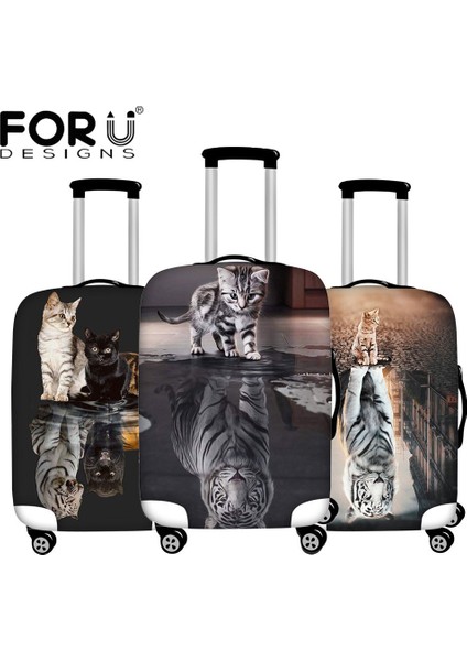 HTSC0266F26 Stili Xl Beden Forudesıgns Moda Seyahat Aksesuarları Bagaj Koruyucu Kapaklar Kedi Yansıtma Kaplan Tasarımı Valiz Kapağı Inç Depo Durumu (Yurt Dışından) indirimleri