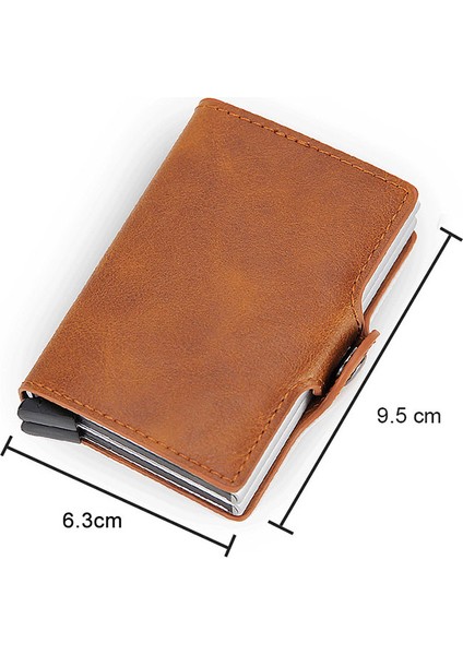 Siyah Stil Erkekler Için Rfıd Cüzdan Para Çantası Mini Cüzdan Erkek Alüminyum Kart Cüzdanı Küçük Debriyaj Deri Cüzdan Ince Cüzdan Cartera (Yurt Dışından) modelleri