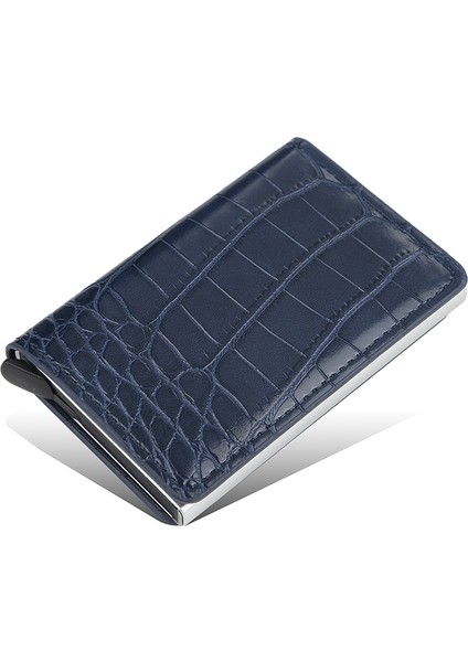 Mavi 05 Stili Yeni Erkek Kadın Akıllı Cüzdan Kredi Banka Kartı Tutucu Moda Cüzdan Alüminyum Alaşımı Iş Günlük Mini Cüzdan Pu Cüzdan (Yurt Dışından)
