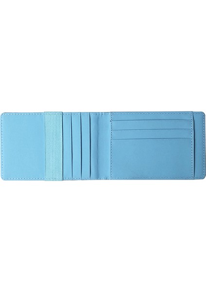Mavi Stil Moda Mini Ince Cüzdan Para Cüzdanı Bozuk Para Çantası Çoklu Kart Cebi Erkek Iş Kredi Kartı Sahibi Pasaport Klips Nakit Organizatör (Yurt Dışından)