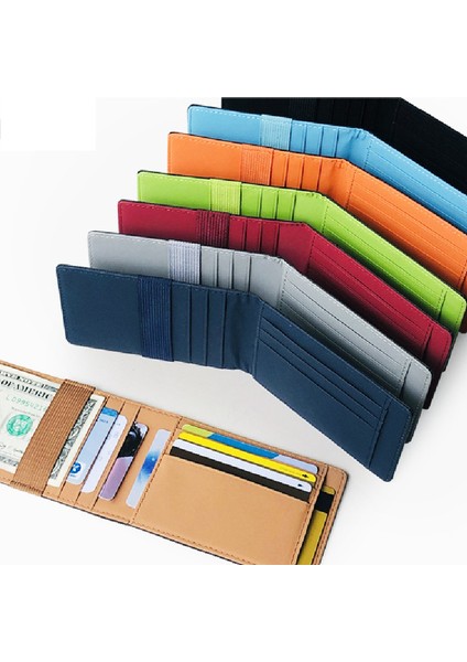 Mavi Stil Moda Mini Ince Cüzdan Para Cüzdanı Bozuk Para Çantası Çoklu Kart Cebi Erkek Iş Kredi Kartı Sahibi Pasaport Klips Nakit Organizatör (Yurt Dışından) modelleri