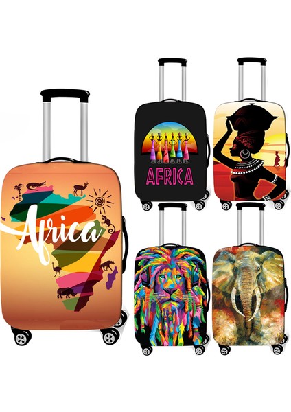 PXTAFRO33 Stili M Beden Afrika Haritası Kökler Baga Takımı Kılıfı Afro Regge Aslan Elastik Valiz Kılıfı Seyahat Çantası Anti-Toz Tekerlekli Baga Kapakları (Yurt Dışından) indirimleri