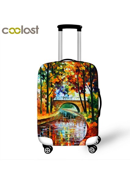 XTYH06 Stili S Beden Eiffel Kulesi Yağlı Boya Valiz Koruyucu Kapak Seyahat Aksesuarları Için Elastik Kapaklar Inç Trolley Durumunda Valiz Kapağı (Yurt Dışından)
