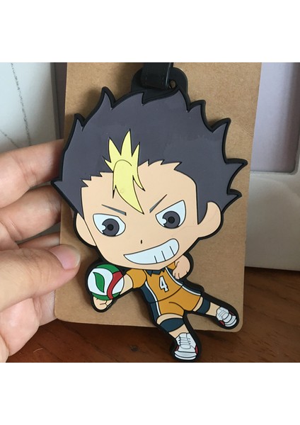 Mavi Stil Haikyu Anime Seyahat Aksesuarları Bagaj Etiketi Valiz Kimlik Adres Taşınabilir Etiketler Tutucu Bagaj Etiketi Hediyeler Yeni (Yurt Dışından) modelleri