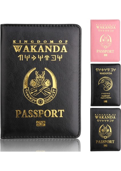 No.5 Tarzı Wakanda Pasaport Tutucu Seyahat Aksesuarları Kadın Fonksiyon Pu Deri Kapak Depolama Organizatörü Iş Kredi Kimlik Kartı Cüzdanı Case (Yurt Dışından)