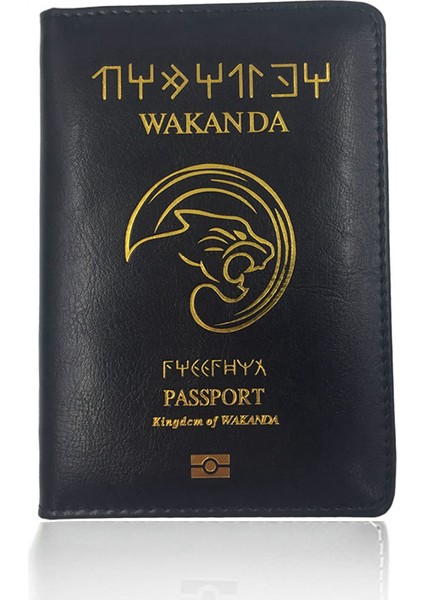 No.5 Tarzı Wakanda Pasaport Tutucu Seyahat Aksesuarları Kadın Fonksiyon Pu Deri Kapak Depolama Organizatörü Iş Kredi Kimlik Kartı Cüzdanı Case (Yurt Dışından)