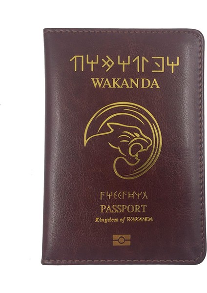 No.5 Tarzı Wakanda Pasaport Tutucu Seyahat Aksesuarları Kadın Fonksiyon Pu Deri Kapak Depolama Organizatörü Iş Kredi Kimlik Kartı Cüzdanı Case (Yurt Dışından)