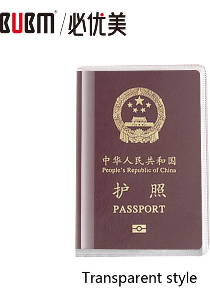 Şeffaf Stil Stili Bubm Seyahat Su Geçirmez Pvc Pasaport Tutucu Kılıf Şeffaf Pasaport Kapağı Kimlik Kartları Kılıf Seyahat Aksesuarları (Yurt Dışından)