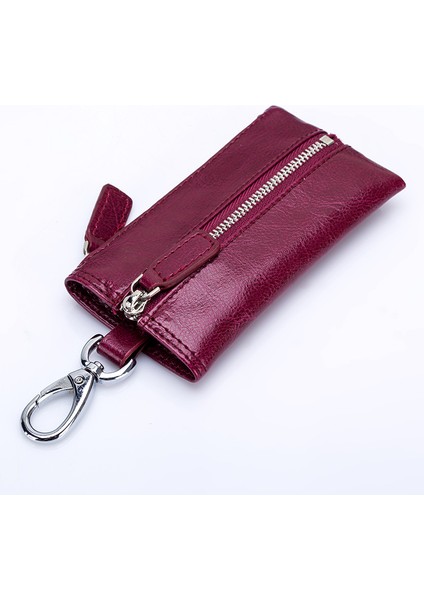 Mor Tarzı Moda Yeni Hakiki Deri Erkek Anahtar Tutucu Ev Temizlikçisi Anahtarlar Organizatör Kadınlar Bozuk Para Cüzdanı Fermuar Araba Anahtar Kılıfı Bozuk Para Pochette Kapak Çanta (Yurt Dışından)