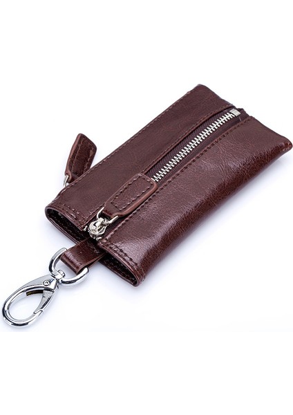 Kahve Stili Moda Yeni Hakiki Deri Erkek Anahtar Tutucu Ev Temizlikçisi Anahtarlar Organizatör Kadınlar Bozuk Para Cüzdanı Fermuar Araba Anahtar Kılıfı Bozuk Para Pochette Kapak Çanta (Yurt Dışından)